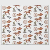 Watercolor Western Kid Art Cadeaupapier (Vlak)