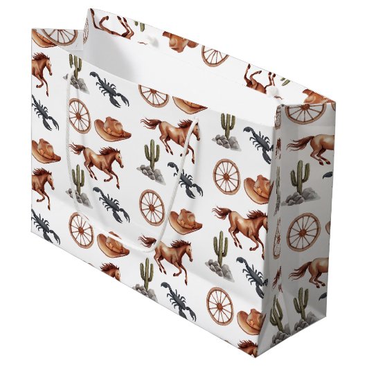 Watercolor Western Kid Art Groot Cadeauzakje (Voorkant Gekanteld)