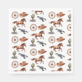 Watercolor Western Kid Art Servet