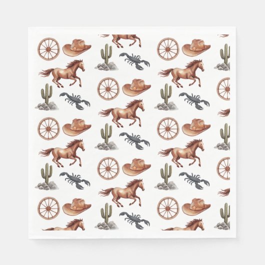 Watercolor Western Kid Art Servet (Voorkant)