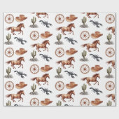 Watercolor Western Kid Kunst Cadeaupapier (Vlak)