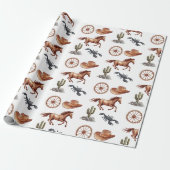 Watercolor Western Kid Kunst Cadeaupapier (Uitgerold)