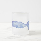 Watercolor whale coffee mug matglas koffiemok (Center)