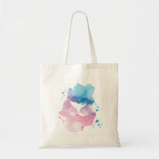 Watercolor whale tote bag