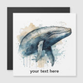 Watercolor Whale Wonder, op maat Magnetische Uitnodiging (Voorkant / Achterkant)