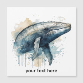 Watercolor Whale Wonder, op maat Magnetische Uitnodiging