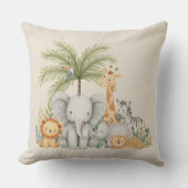 Watercolor Whimsical Animal Safari Kussen (Voorkant)