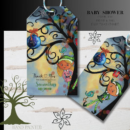 Watercolor Whimsical Elf Thank You Favor Tag Cadeaulabel