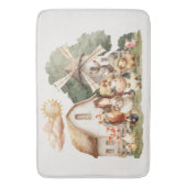 Watercolor Whimsical Farm Animals Badmat (Voorkant Verticaal)