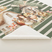 Watercolor Whimsical Farm Animals Sherpa Deken (3/4)