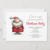 Watercolor Whimsical Santa Claus Festive Invite Kaart (Voorkant)