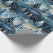 Watercolor Whimsical Winter Wonderland Christmas Cadeaupapier (Hoek)