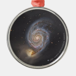 Watercolor Whirlpool Galaxy Holiday Ornament