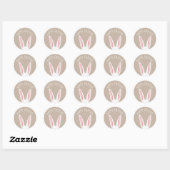 Watercolor White Bunny Ears Happy Easter Ronde Sticker (Vel)