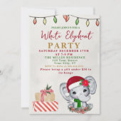 Watercolor White Elephant Gift Exchange Party Kaart (Voorkant)