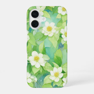 Watercolor White Floral Botanical Phone Case iPhone 16 Hoesje