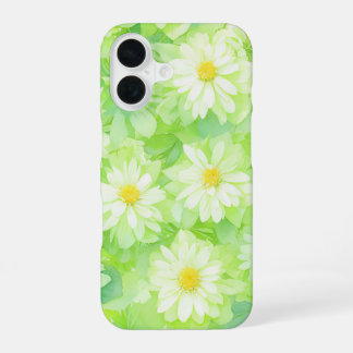 Watercolor White Flowers & Leaves Phone Case iPhone 16 Hoesje