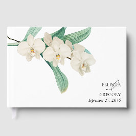 Watercolor White Orchids Floral Wedding Gastenboek