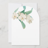 Watercolor White Orchids Floral Wedding Kaart (Achterkant)