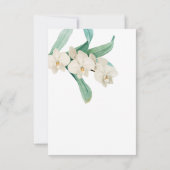 Watercolor White Orchids Floral Wedding RSVP Kaartje (Achterkant)