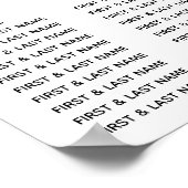 Watercolor White Orchids Wedding Seating Chart Poster (Hoek)