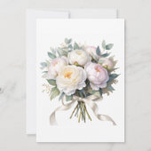 Watercolor White Peonies Bridesmaids Luncheon Kaart (Achterkant)