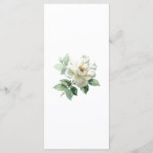 Watercolor White Rose Elegant Botanical Wedding Menu (Achterkant)