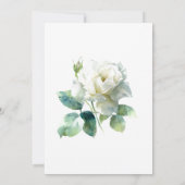 Watercolor White Rose Modern Botanical Kaart (Achterkant)