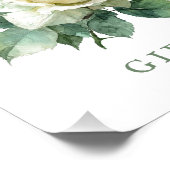 Watercolor White Rose Wedding Cards & Gifts Sign Foto Afdruk (Hoek)