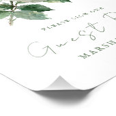 Watercolor White Rose Wedding Guest Book Sign Foto Afdruk (Hoek)