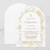 watercolor white yellow flowers Confirmation Kaart (Voorkant / Achterkant)