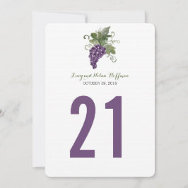 Watercolor Wijn Wijngaard | Tafel Nummer Kaart