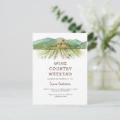 Watercolor wijngaard vrijgezellenweekend  briefkaart (Staand voorkant)