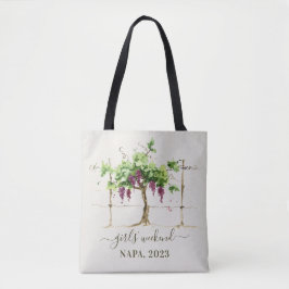 Watercolor Wijntas Tas voor Meidenweekend
