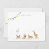 Watercolor Wild Animals Nursery note card Bedankkaart (Voorkant)