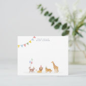 Watercolor Wild Animals Nursery note card Bedankkaart (Staand voorkant)