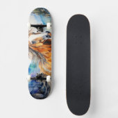 Watercolor Wild Mustang Skateboard (Voorkant)