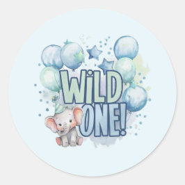 Watercolor 'Wild One' 1e verjaardag Ronde Sticker
