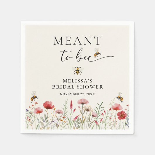 Watercolor Wilde Bloem Bedoeld Om Bruidsbruiloft T Servet (Voorkant)