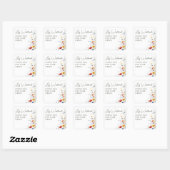 Watercolor Wilde Bloem Bloemig Script Bedankt Vierkante Sticker (Vel)