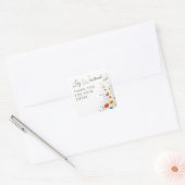 Watercolor Wilde Bloem Bloemig Script Bedankt Vierkante Sticker (Envelop)