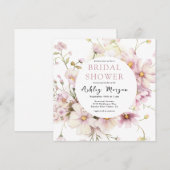 Watercolor Wilde Bloem | Boho Bloem Bruiloft Borre Kaart (Voorkant / Achterkant)