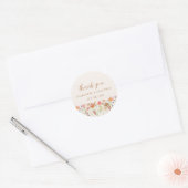 Watercolor Wilde Bloem Boho Bruiloft Ronde Sticker (Envelop)