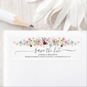 Watercolor Wilde Bloem Boho Tuin Bruiloft  Etiket (Insitu)