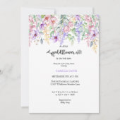 Watercolor Wilde Bloem | Botanische Babyshower Ui Kaart (Voorkant)