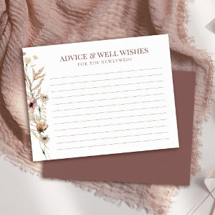 Watercolor Wilde Bloem Bruidsdouche Advieskaart Informatiekaartje
