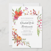 Watercolor Wilde Bloem Bruidsmeisjes Luncheon Kaart (Voorkant)