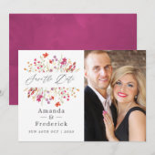 Watercolor Wilde Bloem Bruiloft Save The Date (Voorkant / Achterkant)