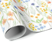 Watercolor Wilde Bloem  Cadeaupapier (Rol Hoek)