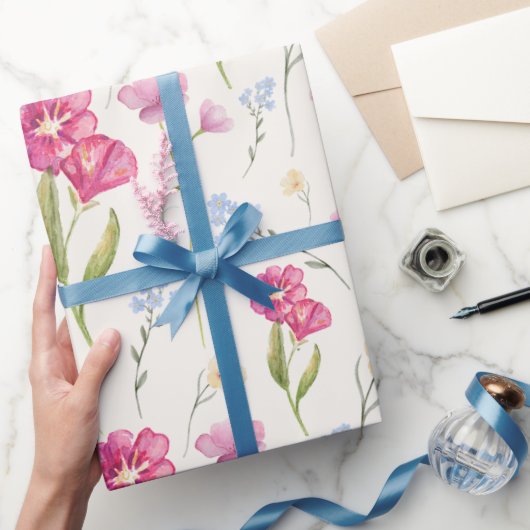 Watercolor Wilde Bloem Cadeaupapier (Geschenken)